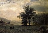 Albert Bierstadt Deer in a Landscape